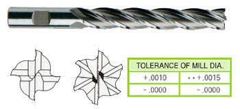 5/8 TiAlN-Extreme Finish 4 Flute Extra Long Length 6-1/8 Length YG-1 09337CE HSSCo8 End Mill Center Cutting