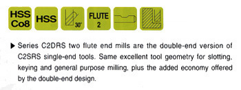 42 Degree Helix 2 Flute 3-3/4 Length TiN Finish 5/8 Regular Length for Aluminum YG-1 17087HN HSS End Mill 
